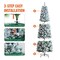 6.5ft Artificial Christmas Tree Prelit with 250 LED Lights & Metal Base